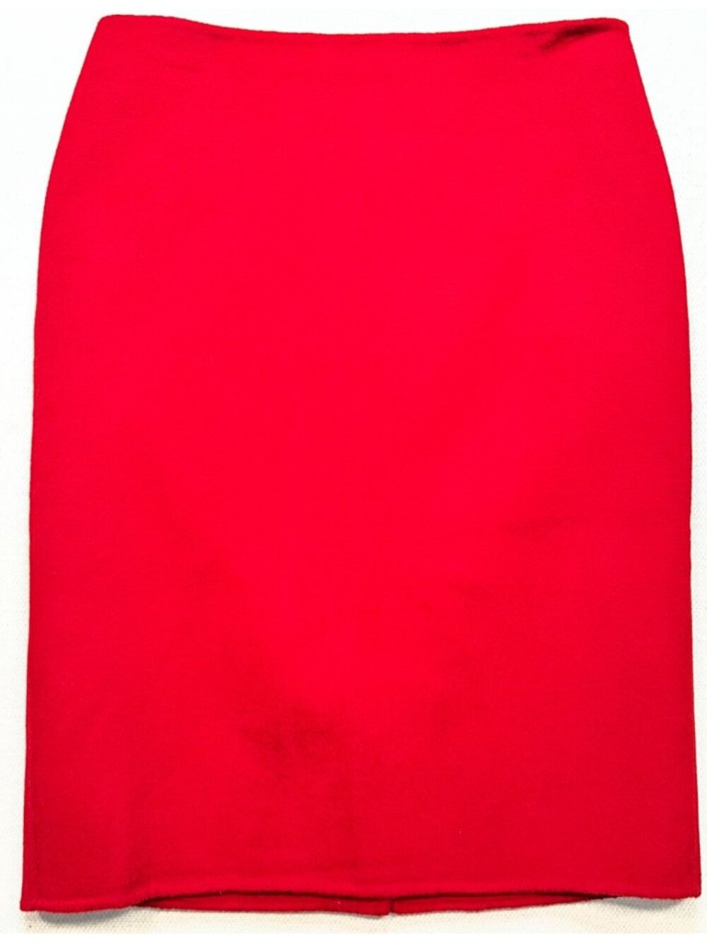 Talbots Women's Wool Blend Pencil Skirt Flat Front Back Zip Size 2 Red Solid